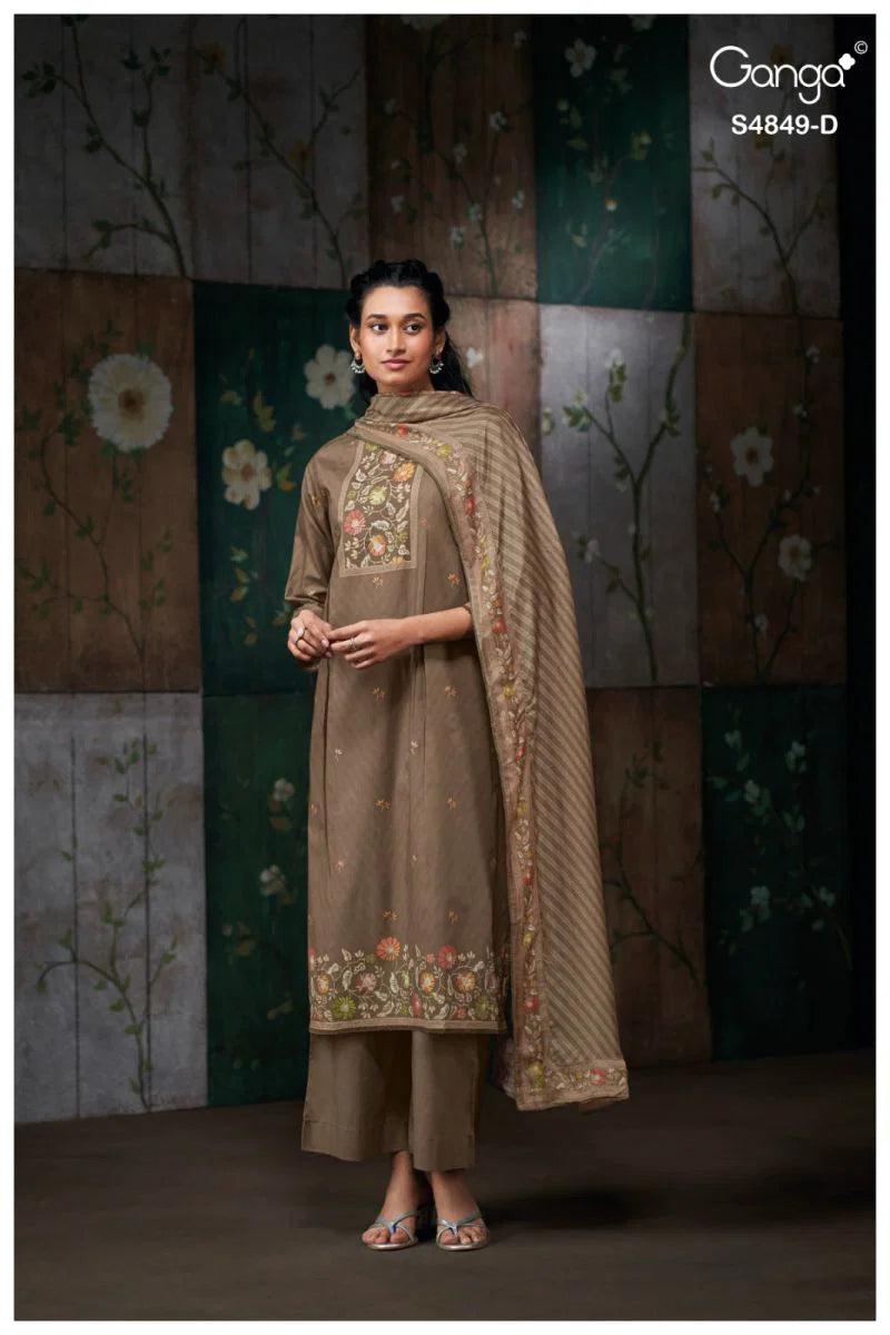 Ganga Pazellea 4849 Cotton With Embroidered And Handwork Salwar Kameez