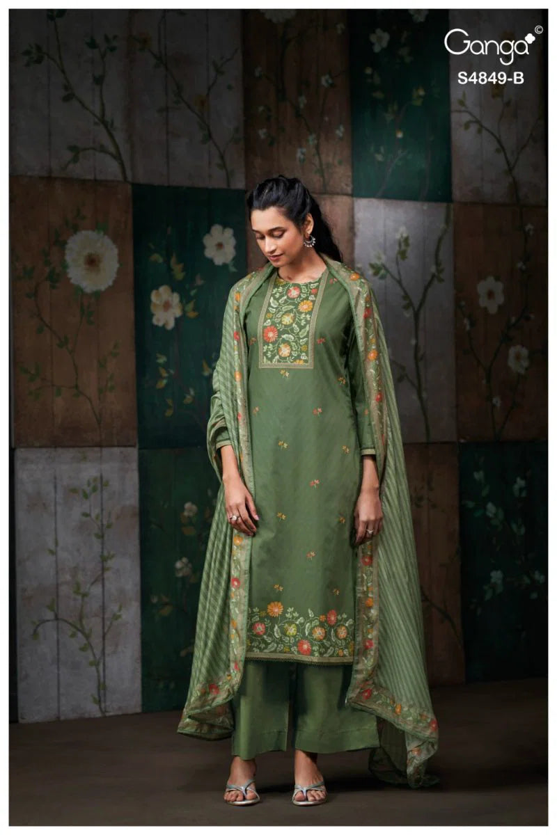 Ganga Pazellea 4849 Cotton With Embroidered And Handwork Salwar Kameez