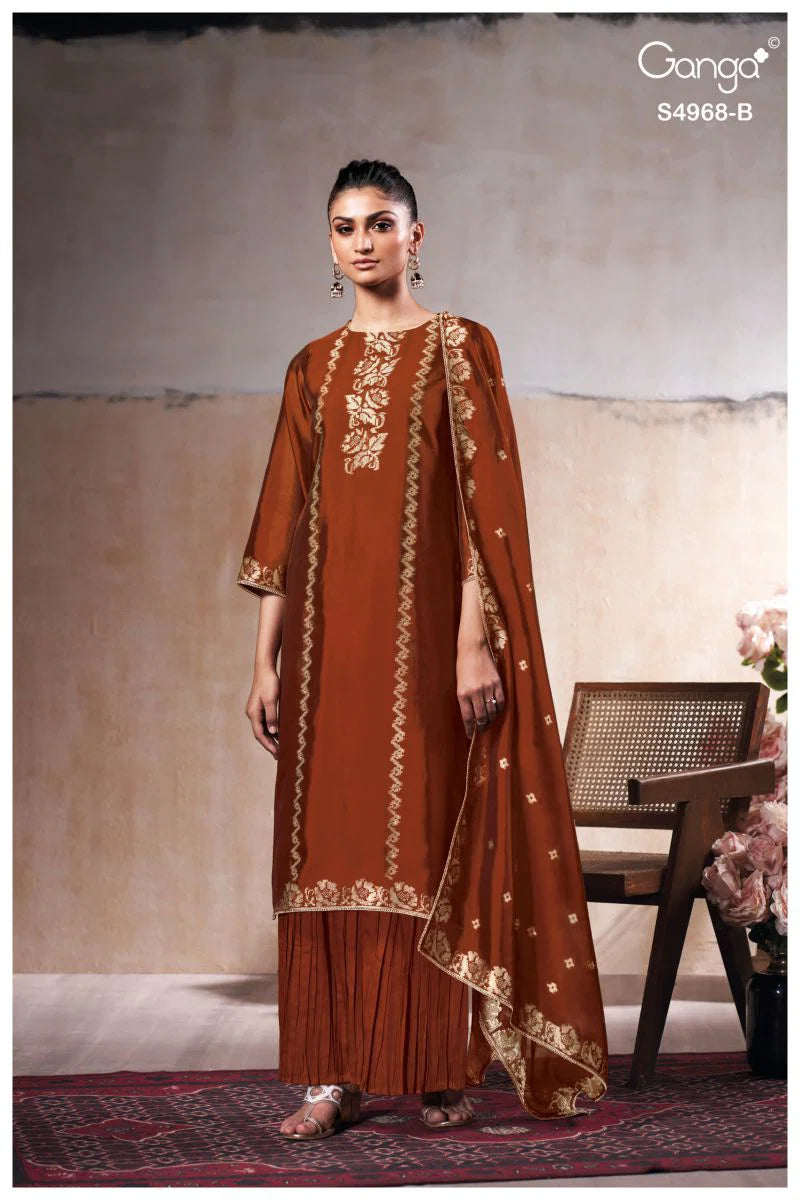 Ganga Pravika 4968 Viscose Woven Silk Jacquard Work Salwar Kameez