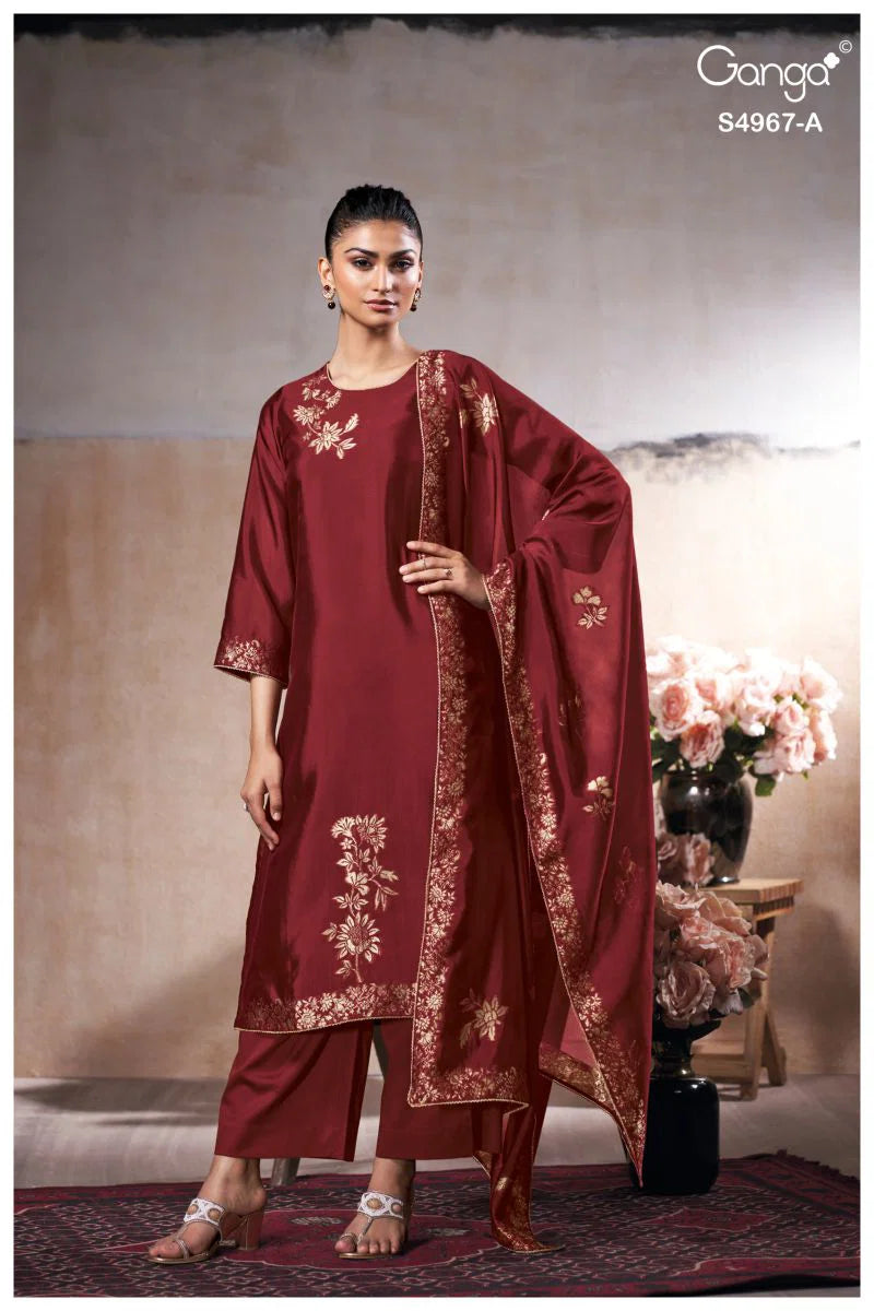 Ganga Raashii 4967 Viscose Embroidered Salwar Kameez