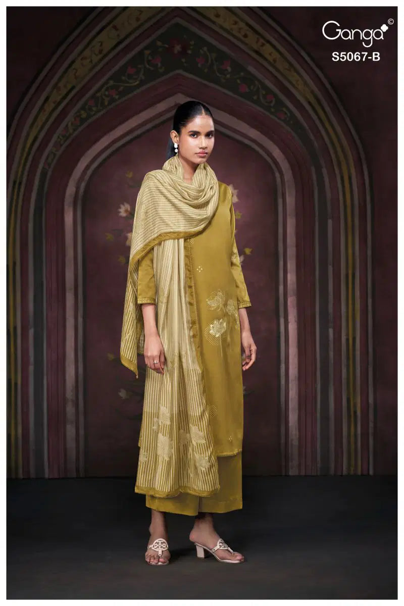 Ganga Riviera 5067 Cotton Satin Printed Salwar Kameez Collection