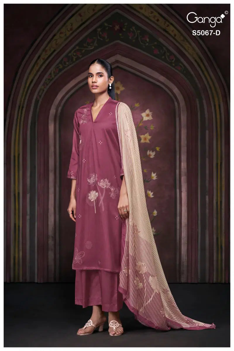 Ganga Riviera 5067 Cotton Satin Printed Salwar Kameez Collection
