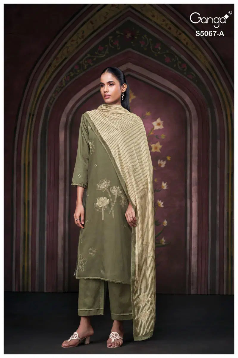 Ganga Riviera 5067 Cotton Satin Printed Salwar Kameez Collection