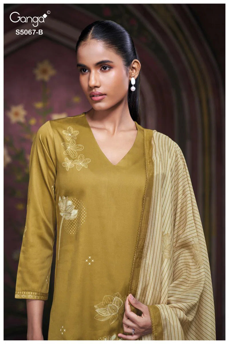 Ganga Riviera 5067 Cotton Satin Printed Salwar Kameez Collection