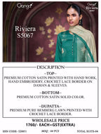 Ganga Riviera 5067 Cotton Satin Printed Salwar Kameez Collection