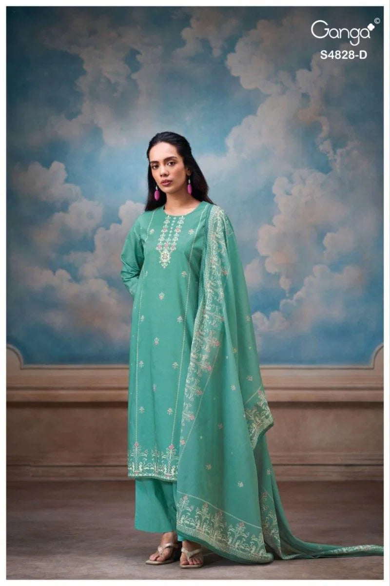 Ganga Riyanshi 4828 Premium Cotton Printed Salwar Kameez Collection
