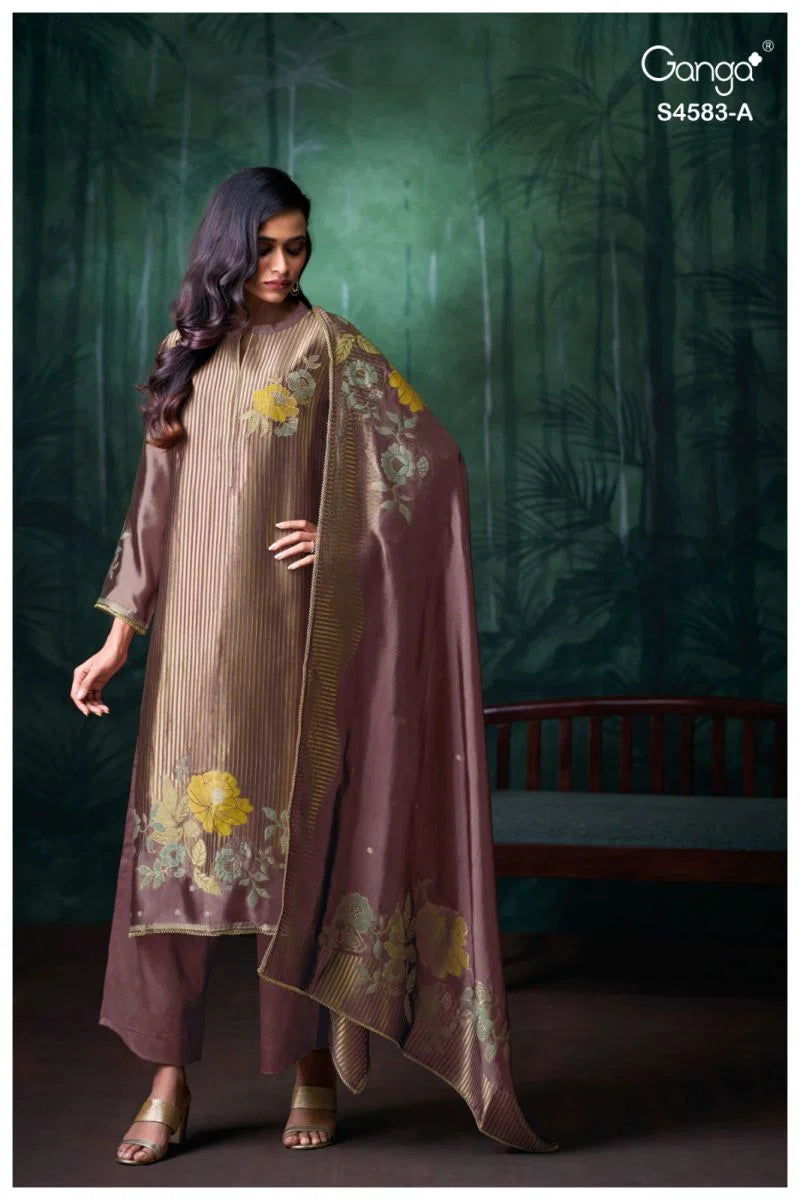 Ganga Rostha 4583 Viscose Woven Silk Jacquard Work Salwar Kameez