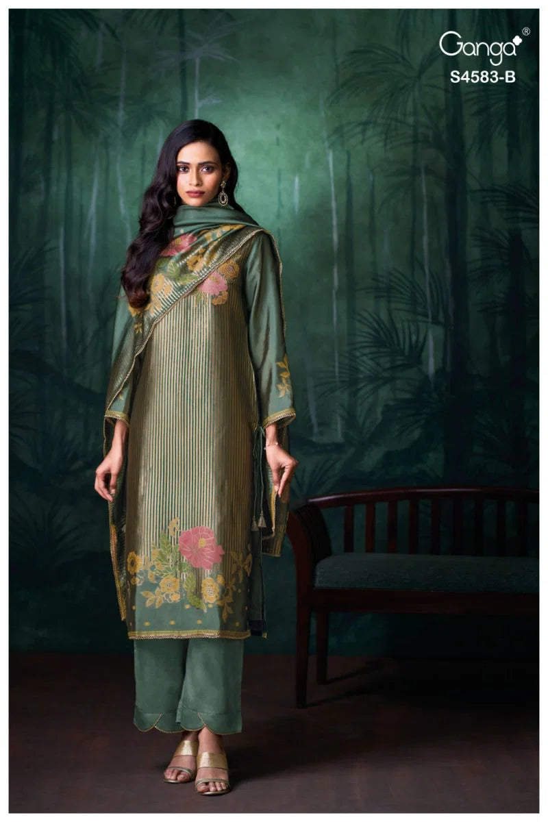 Ganga Rostha 4583 Viscose Woven Silk Jacquard Work Salwar Kameez