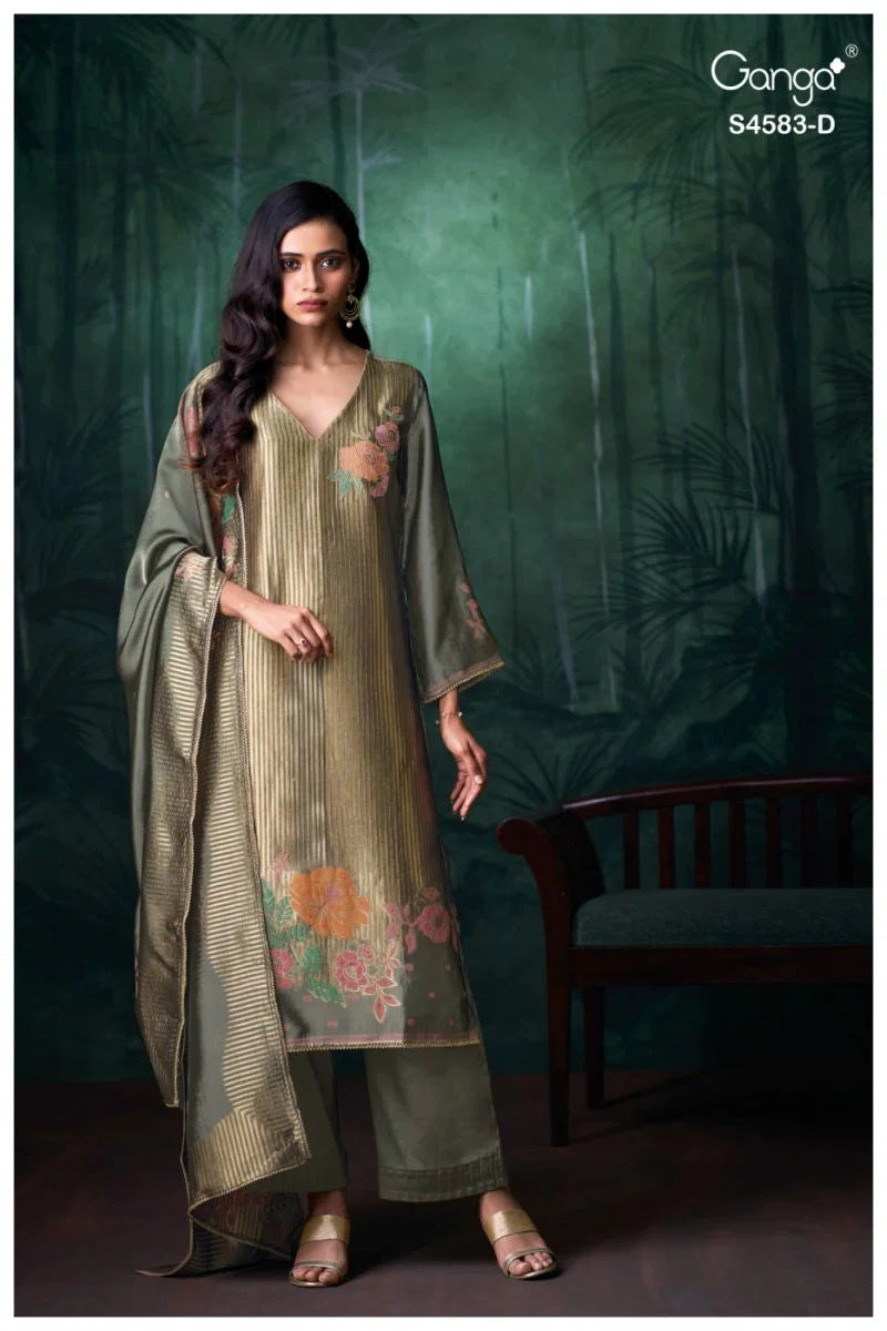 Ganga Rostha 4583 Viscose Woven Silk Jacquard Work Salwar Kameez