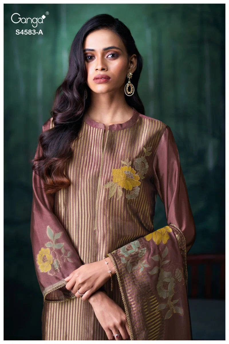 Ganga Rostha 4583 Viscose Woven Silk Jacquard Work Salwar Kameez