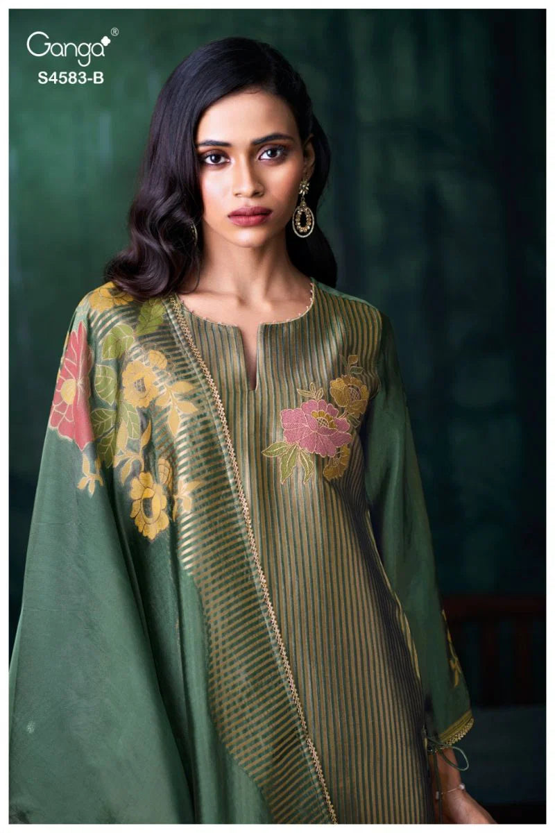 Ganga Rostha 4583 Viscose Woven Silk Jacquard Work Salwar Kameez