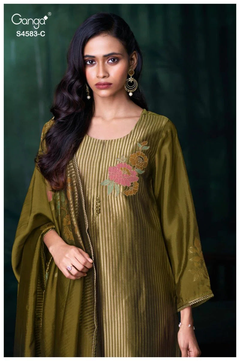 Ganga Rostha 4583 Viscose Woven Silk Jacquard Work Salwar Kameez