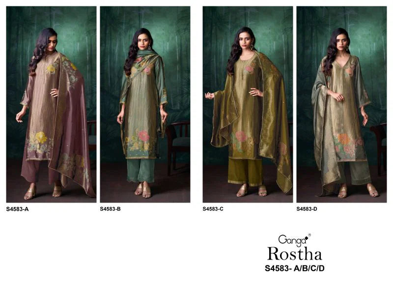 Ganga Rostha 4583 Viscose Woven Silk Jacquard Work Salwar Kameez