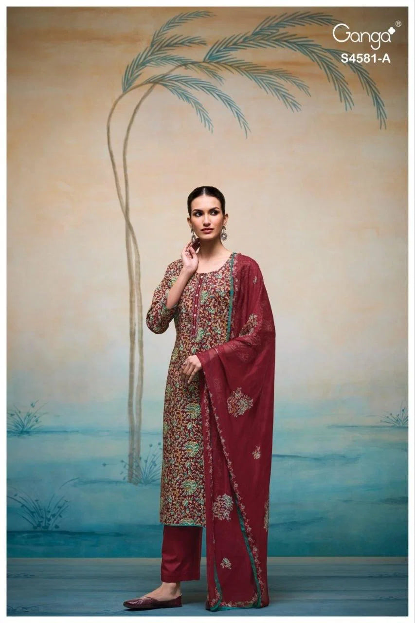 Ganga Ruby 4581 Cotton Printed Salwar Kameez Collection