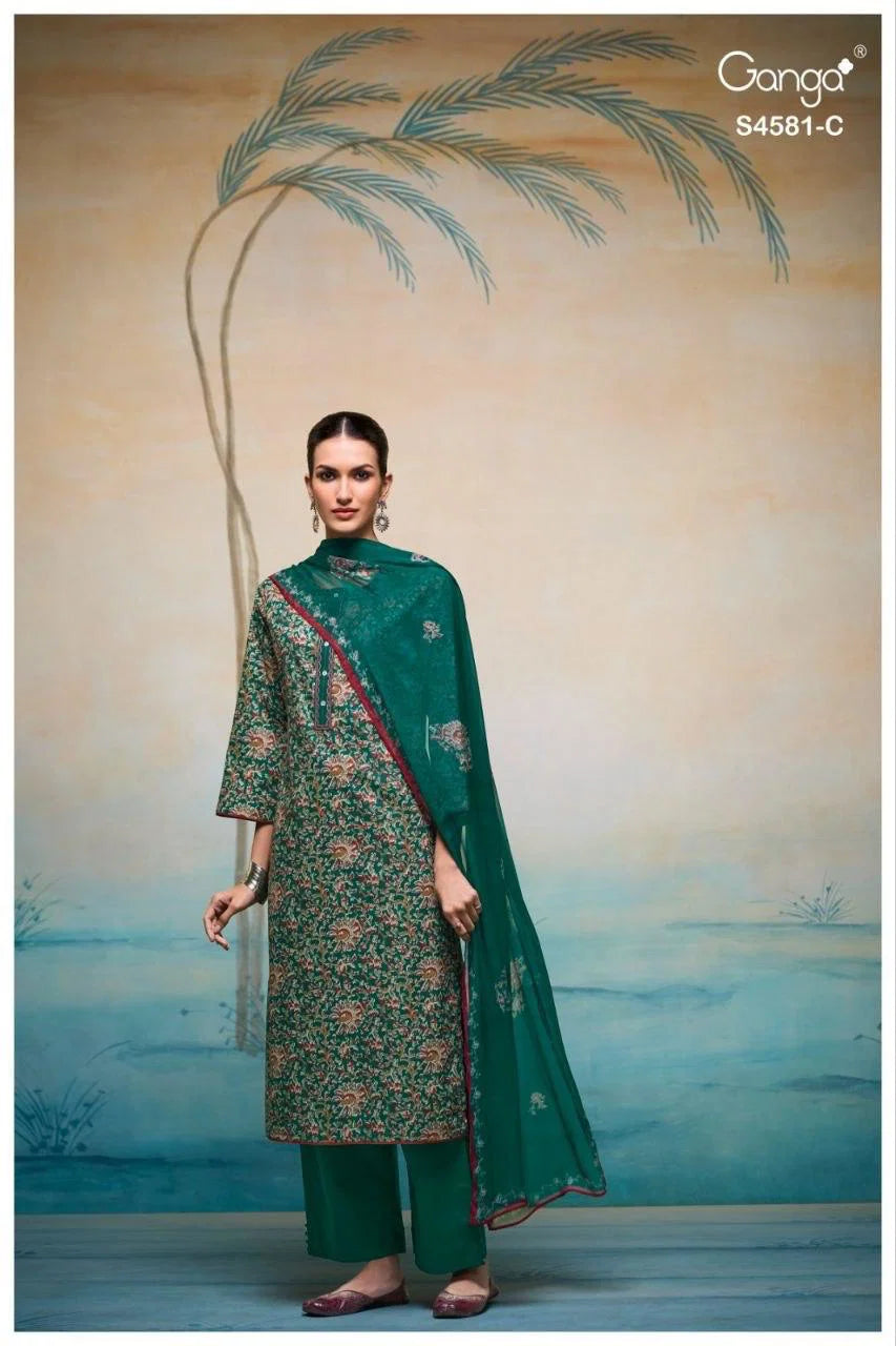 Ganga Ruby 4581 Cotton Printed Salwar Kameez Collection