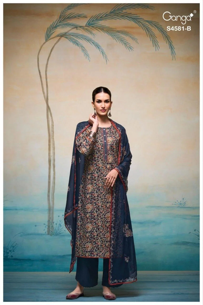 Ganga Ruby 4581 Cotton Printed Salwar Kameez Collection