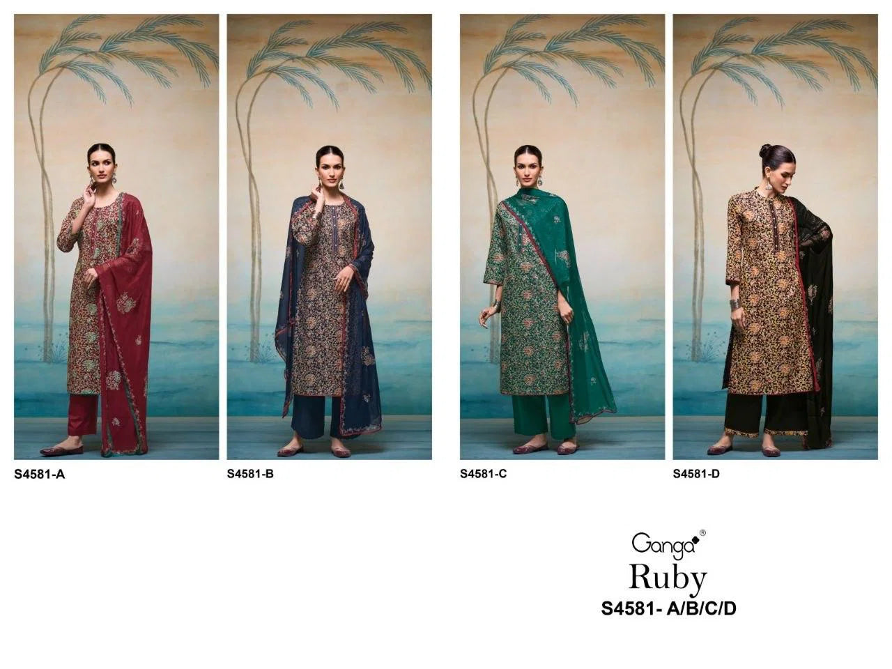 Ganga Ruby 4581 Cotton Printed Salwar Kameez Collection