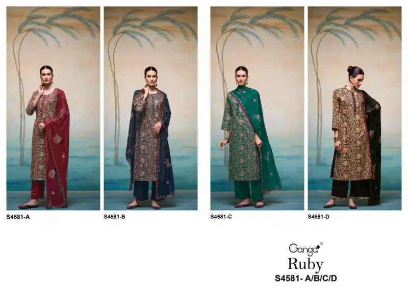 Ganga Ruby 4581 Cotton Printed Salwar Kameez Collection