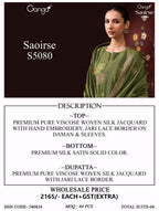 Ganga Saoirse 5080 Viscose Jacquard Work Salwar Kameez Collection