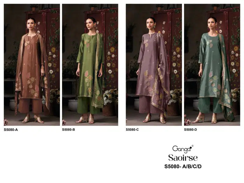 Ganga Saoirse 5080 Viscose Jacquard Work Salwar Kameez Collection