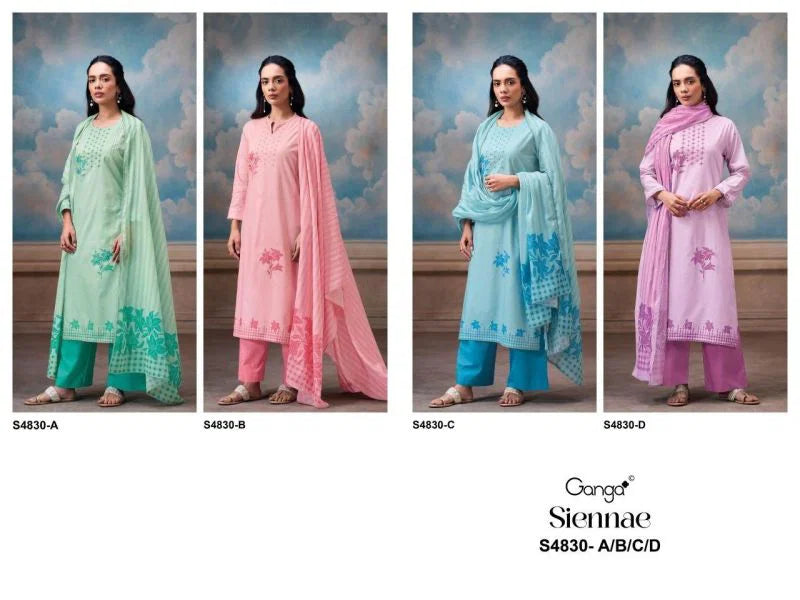 Ganga Siennae 4830 Cotton Printed With Embroidered Salwar Kameez