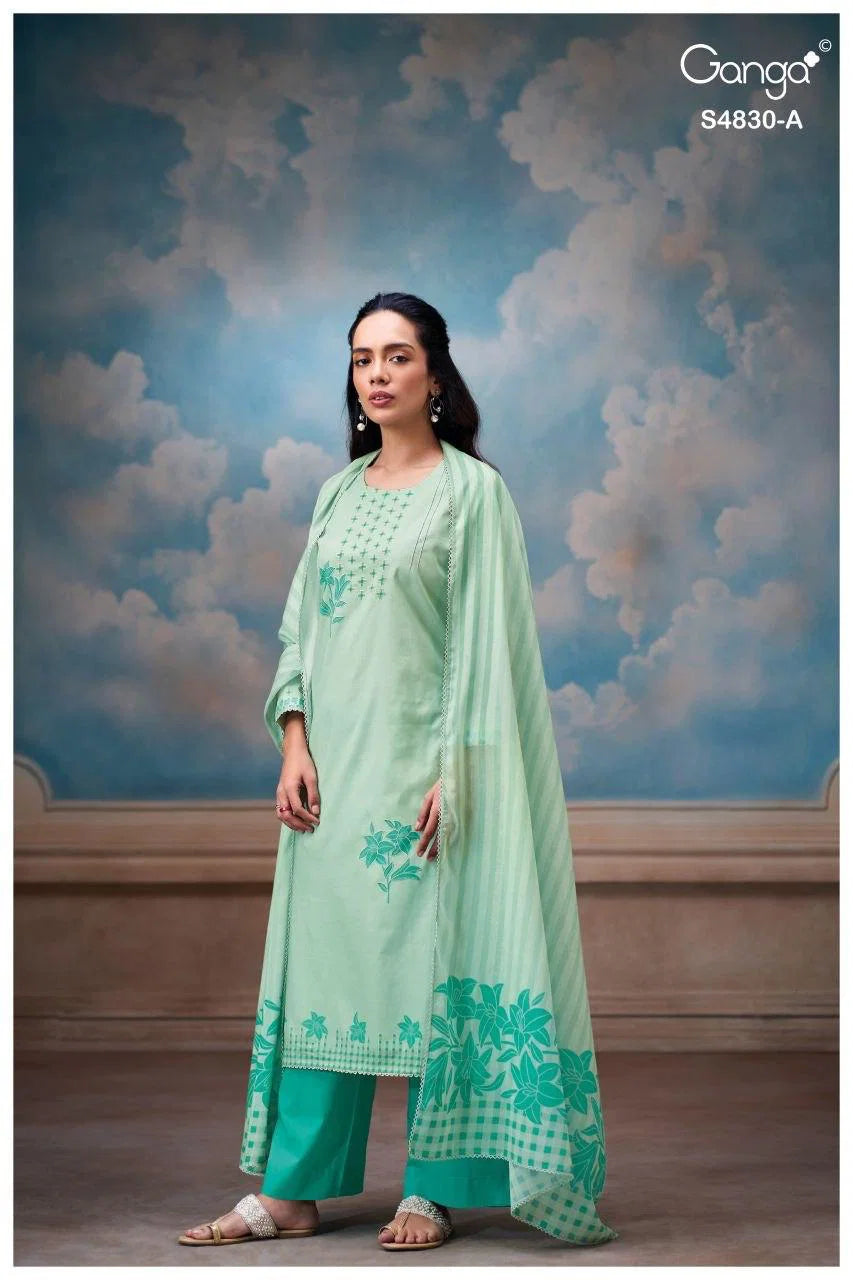 Ganga Siennae 4830 Cotton Printed With Embroidered Salwar Kameez