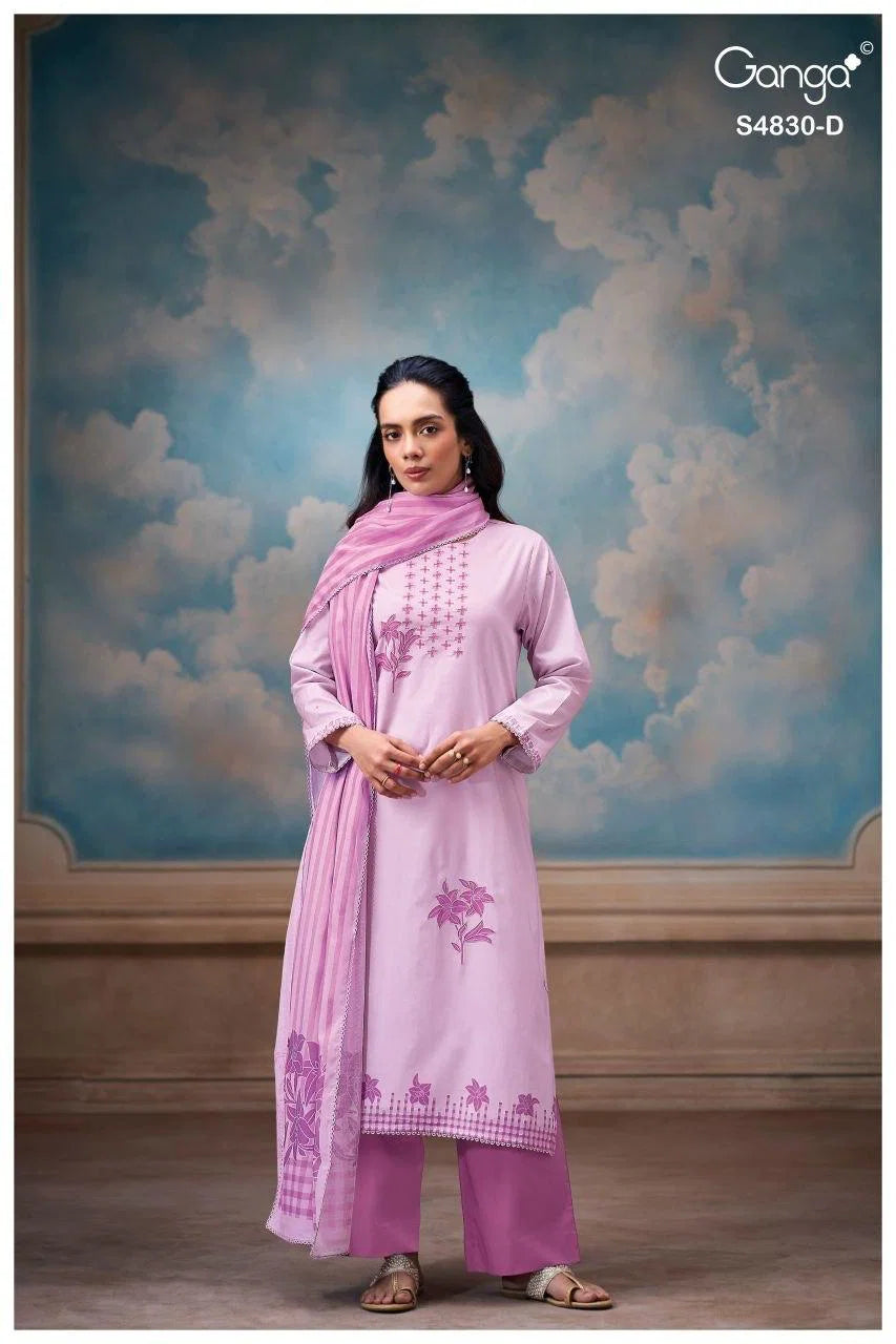 Ganga Siennae 4830 Cotton Printed With Embroidered Salwar Kameez
