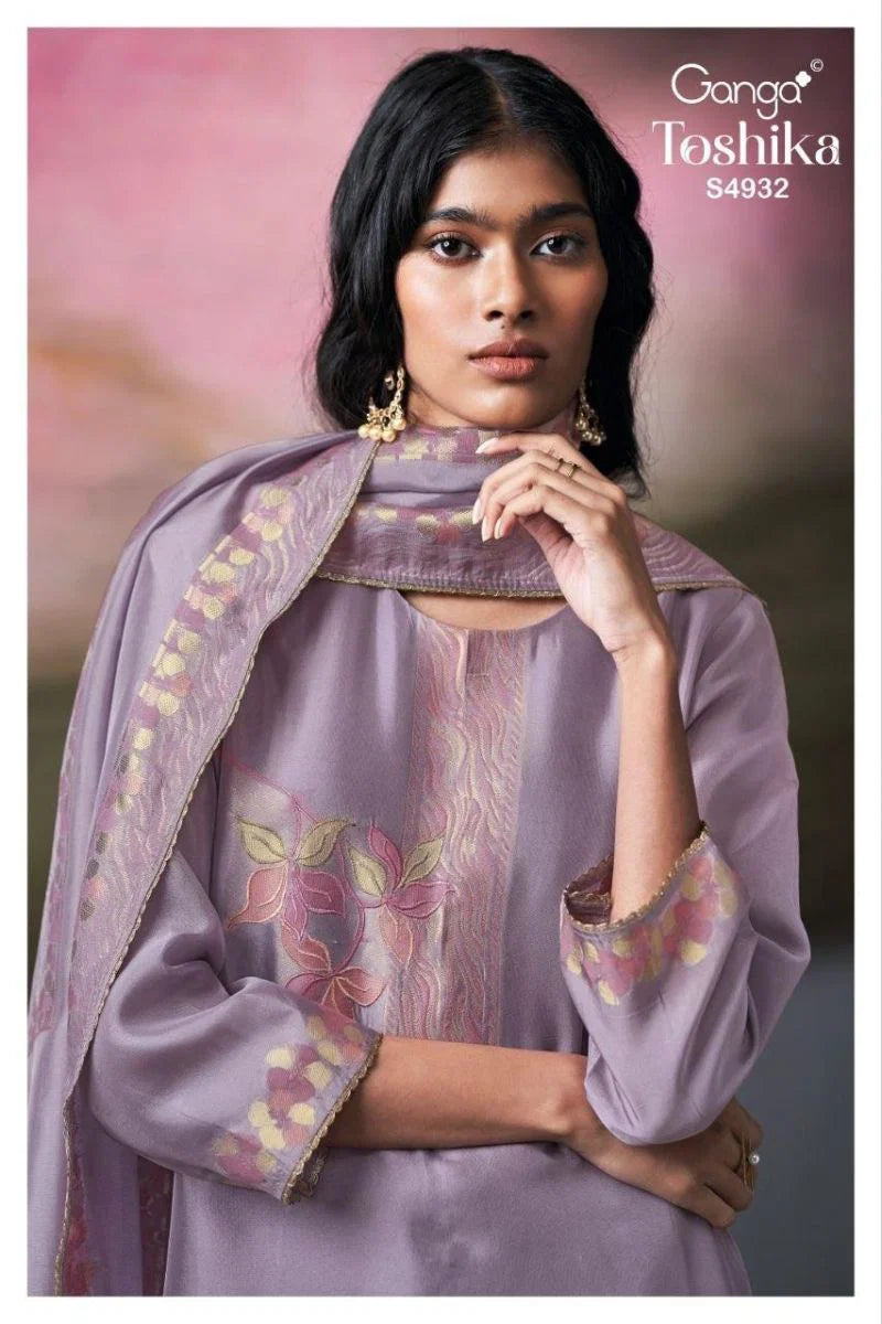 Ganga Toshika 4932 Viscose Silk Jacquard Embroidered Salwar Kameez