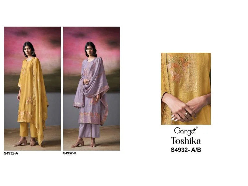 Ganga Toshika 4932 Viscose Silk Jacquard Embroidered Salwar Kameez