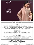 Ganga Tveya 4356 Bemberg Silk Jacquard Work Salwar Kameez