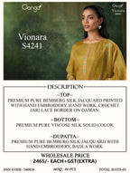 Ganga Vionara 4241 Bemberg Silk Jacquard Printed Salwar Kameez