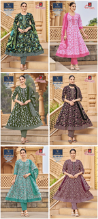 Ganpati Saiyaara Vol 3 Readymade Cotton Anarkali Kurti Set