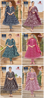 Ganpati Saiyaara Vol 3 Readymade Cotton Anarkali Kurti Set