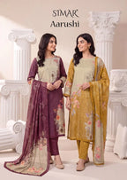 Glossy Simar Aarushi Viscose Organza Digital Print Embroidered Salwar Kameez