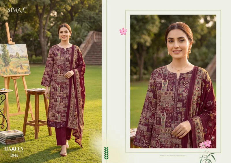 Glossy Simar Haseen Viscos Digital Print Embroidered Salwar Kameez