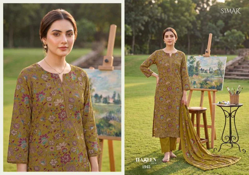 Glossy Simar Haseen Viscos Digital Print Embroidered Salwar Kameez