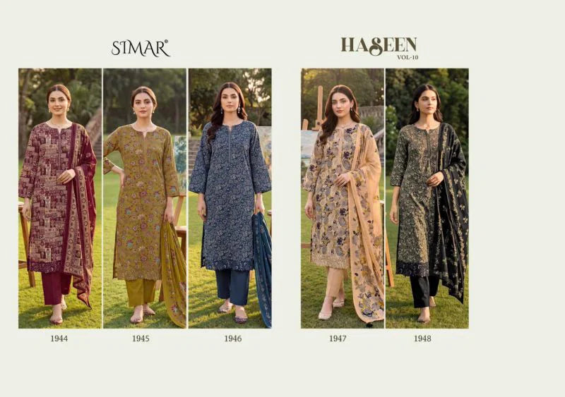 Glossy Simar Haseen Viscos Digital Print Embroidered Salwar Kameez