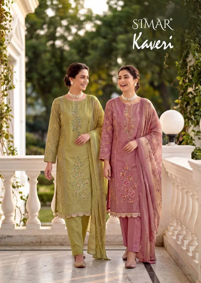 Glossy Simar Kaveri Viscose Maslin Digital Print Embroidered Salwar Kameez