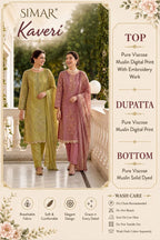 Glossy Simar Kaveri Viscose Maslin Digital Print Embroidered Salwar Kameez