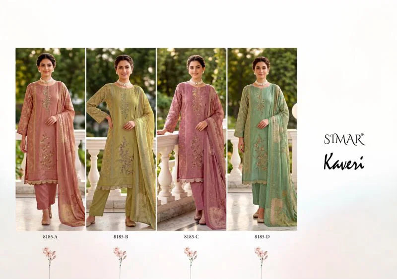 Glossy Simar Kaveri Viscose Maslin Digital Print Embroidered Salwar Kameez