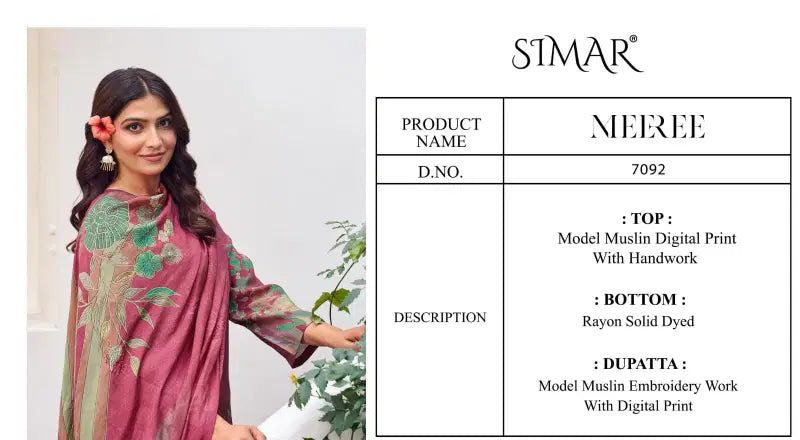 Glossy Simar Meeree Modal Muslin Digital Print With Work Salwar Kameez