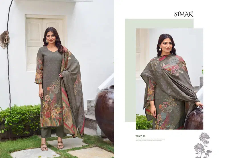 Glossy Simar Meeree Modal Muslin Digital Print With Work Salwar Kameez