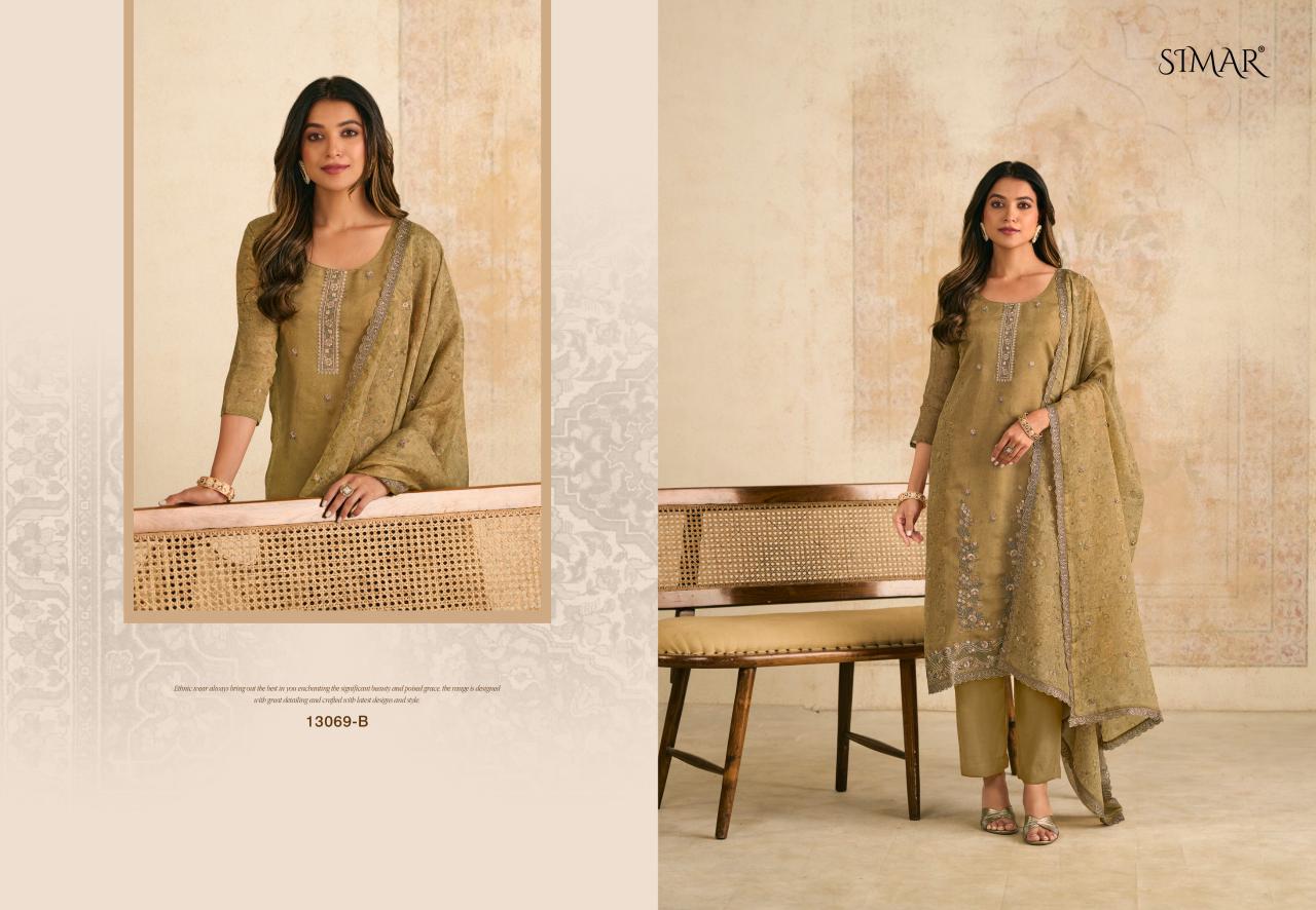 Glossy Simar Siraa Organza With Embroidery Work Salwar Kameez