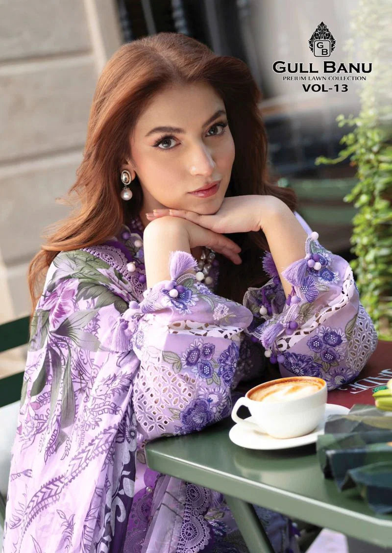 Gull A Ahmad Gull Banu Vol 13 Cambridge Printed Karachi Dress Material