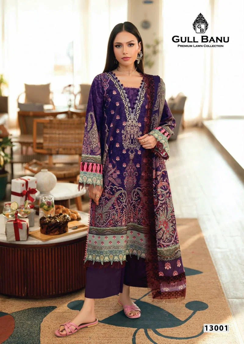Gull A Ahmad Gull Banu Vol 13 Cambridge Printed Karachi Dress Material