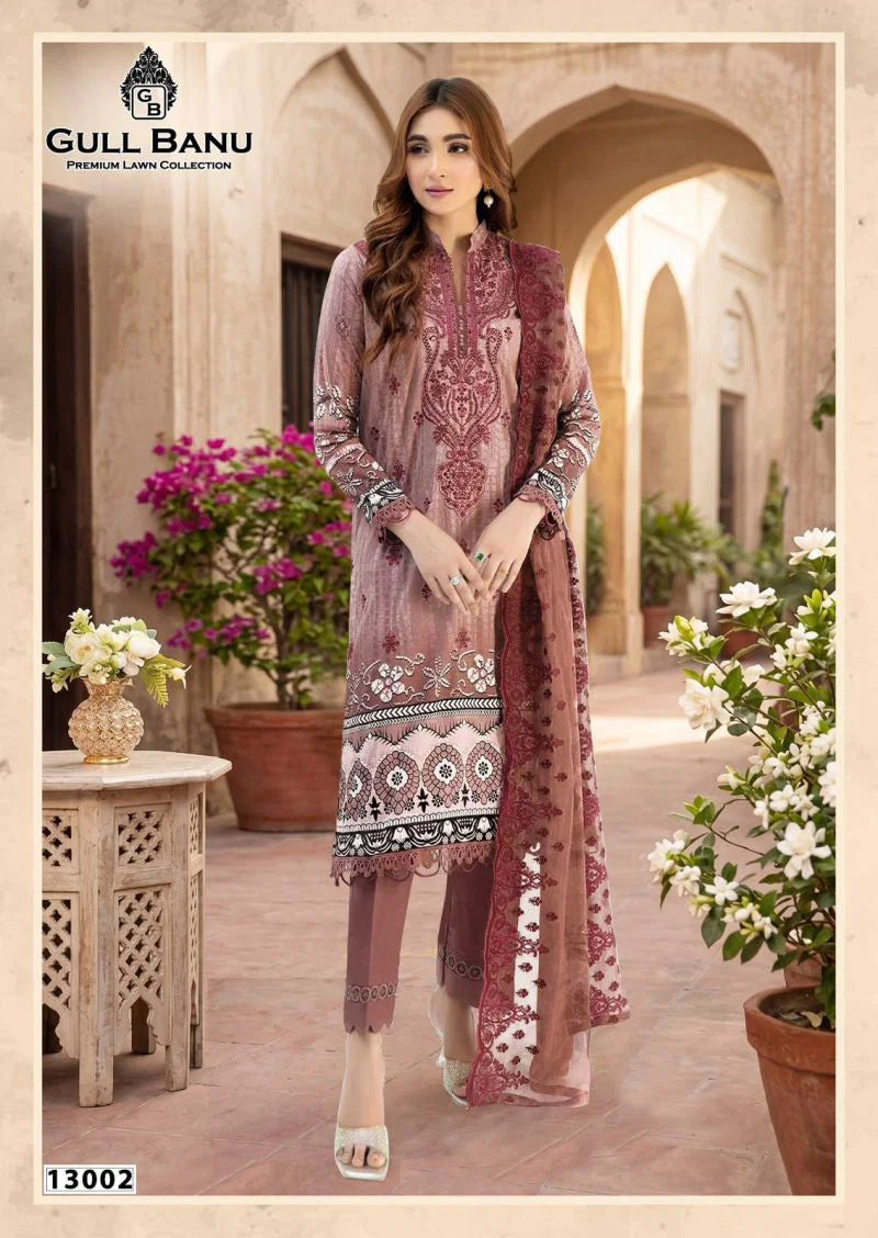 Gull A Ahmad Gull Banu Vol 13 Cambridge Printed Karachi Dress Material