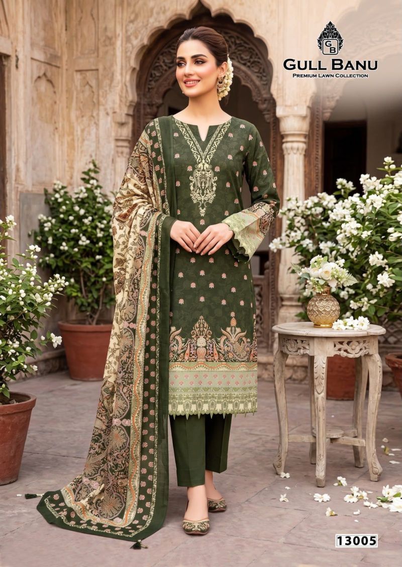 Gull A Ahmad Gull Banu Vol 13 Cambridge Printed Karachi Dress Material