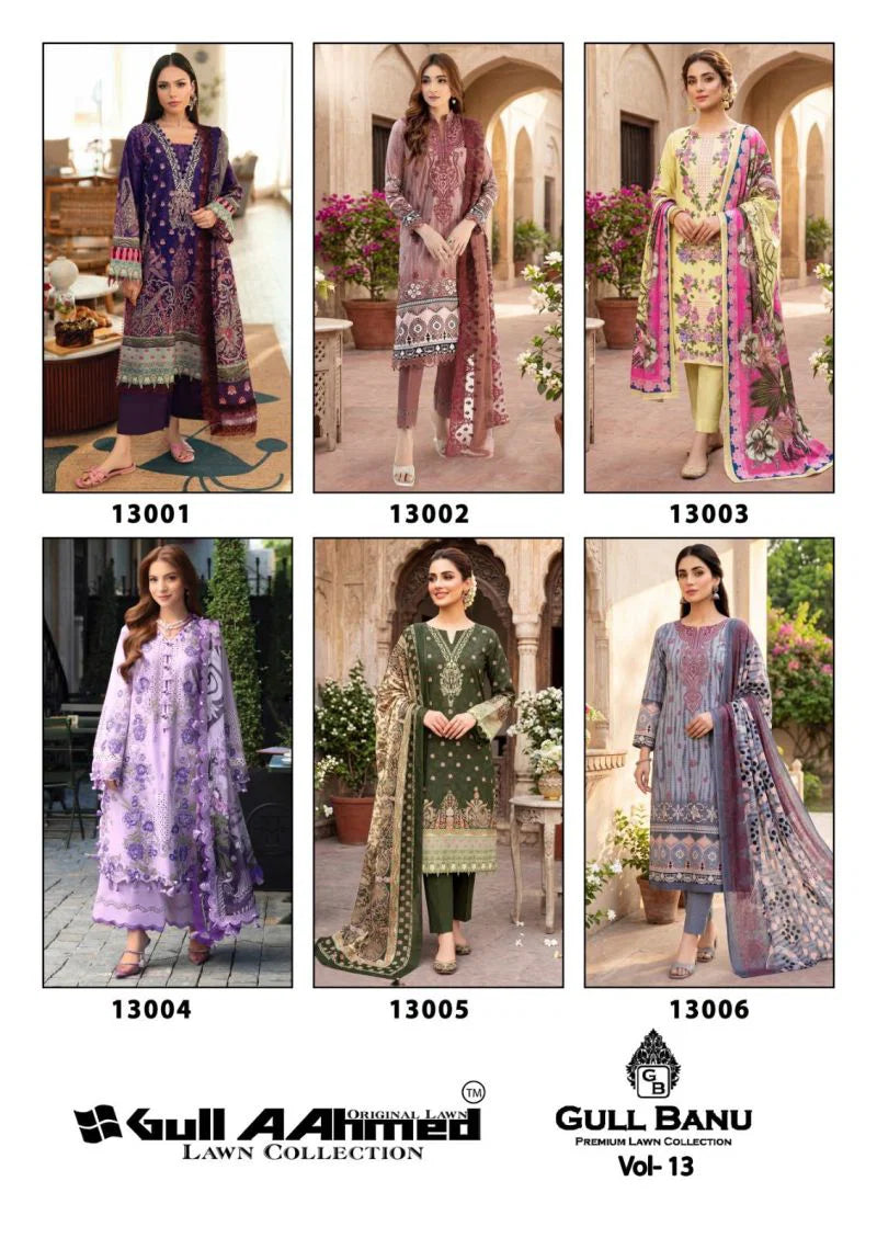 Gull A Ahmad Gull Banu Vol 13 Cambridge Printed Karachi Dress Material
