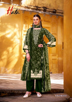 Hala Aayat Vol 4 Cotton Digital Printed Style With Heavy Embroidered Dress Material