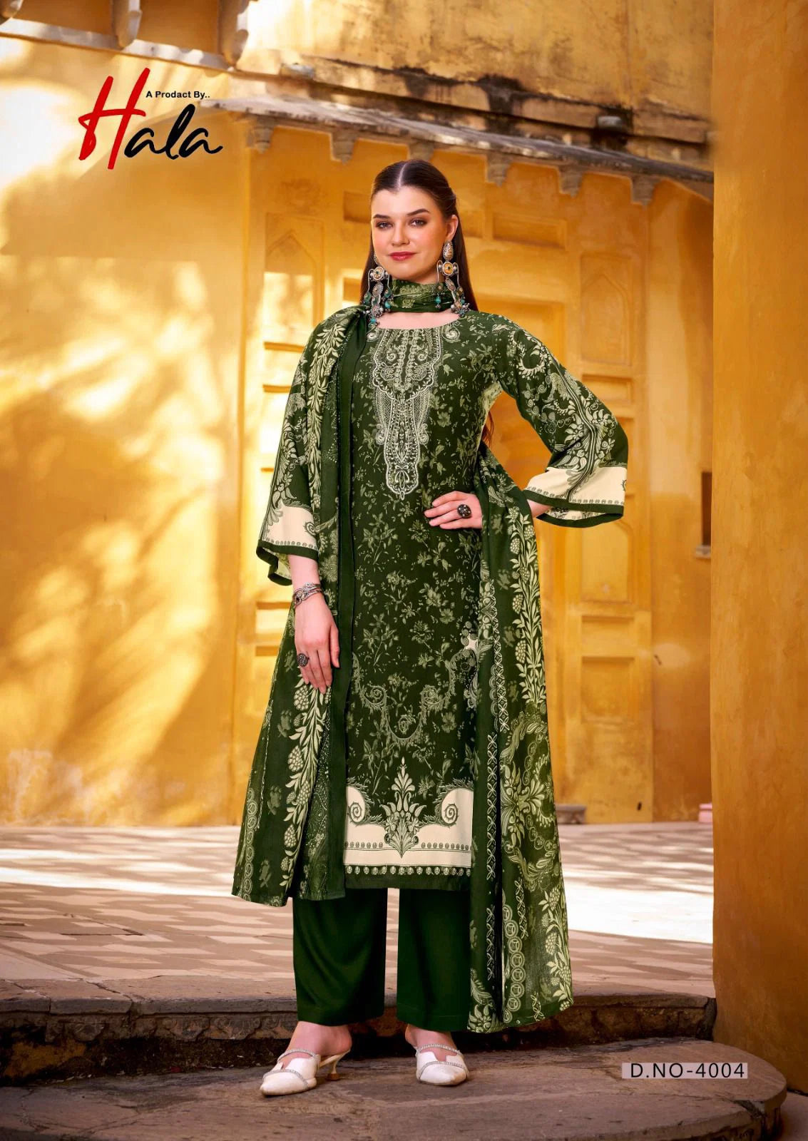 Hala Aayat Vol 4 Cotton Digital Printed Style With Heavy Embroidered Dress Material